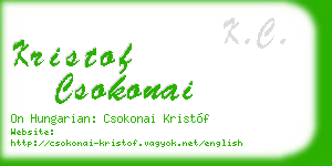 kristof csokonai business card