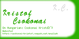 kristof csokonai business card